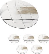 Dessous de Sous-verres - Rond - Art - Minimalisme - Abstrait - 10x10 cm - 6 pièces