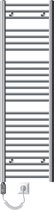 Bol.com Badkamerradiator Elektrisch met verwarmingselement 1200W 400x1500 mm Chroom recht met zijaansluiting aanbieding