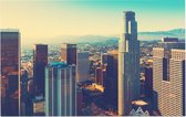 Skyline van downtown Los Angeles vanuit de lucht - Foto op Forex - 45 x 30 cm