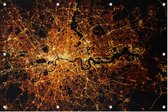Sattelietfoto van de Londen City Map in de nacht - Foto op Tuinposter - 90 x 60 cm