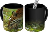 Magische Mok - Foto op Warmte Mokken - Koffiemok - Tijger - Planten - Welp - Magic Mok - Beker - 350 ML - Theemok