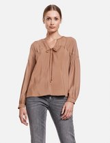 TAIFUN Dames Vrouwelijke blouse in bohostijl Tannin Brown-48