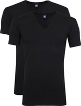 Alan Red T-Shirt V-Neck Stretch Zwart 2-Pack - maat S