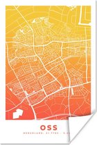 Poster Plan de ville - Oss - Jaune - Oranje - 20x30 cm