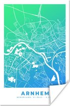 Poster Stadskaart - Arnhem - Nederland - Blauw - 60x90 cm - Plattegrond