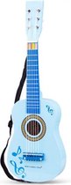 gitaar Muzieknoten 60 cm junior hout blauw 4-delig