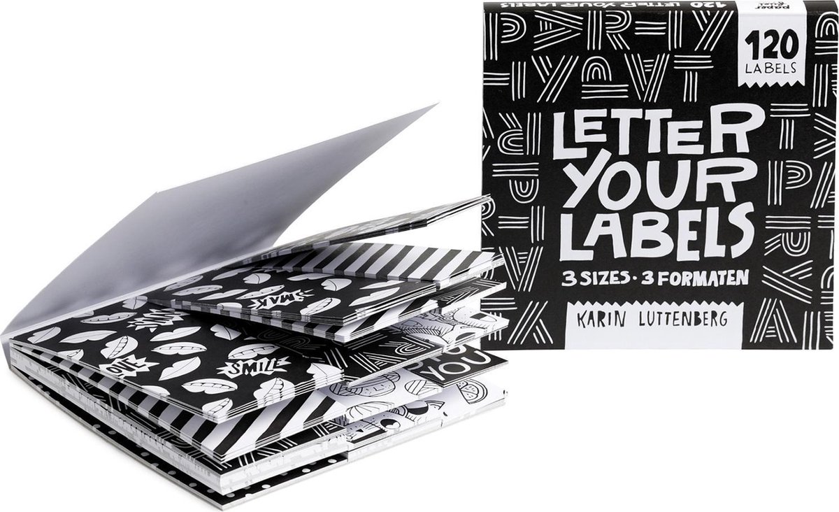 Paperfuel labelblok - Letter your labels - 3 formaten - 120 stuks