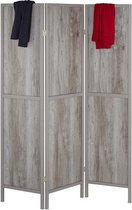 Relaxdays Kamerscherm grijs hout - room divider - 3 panelen - opvouwbaar - paravent