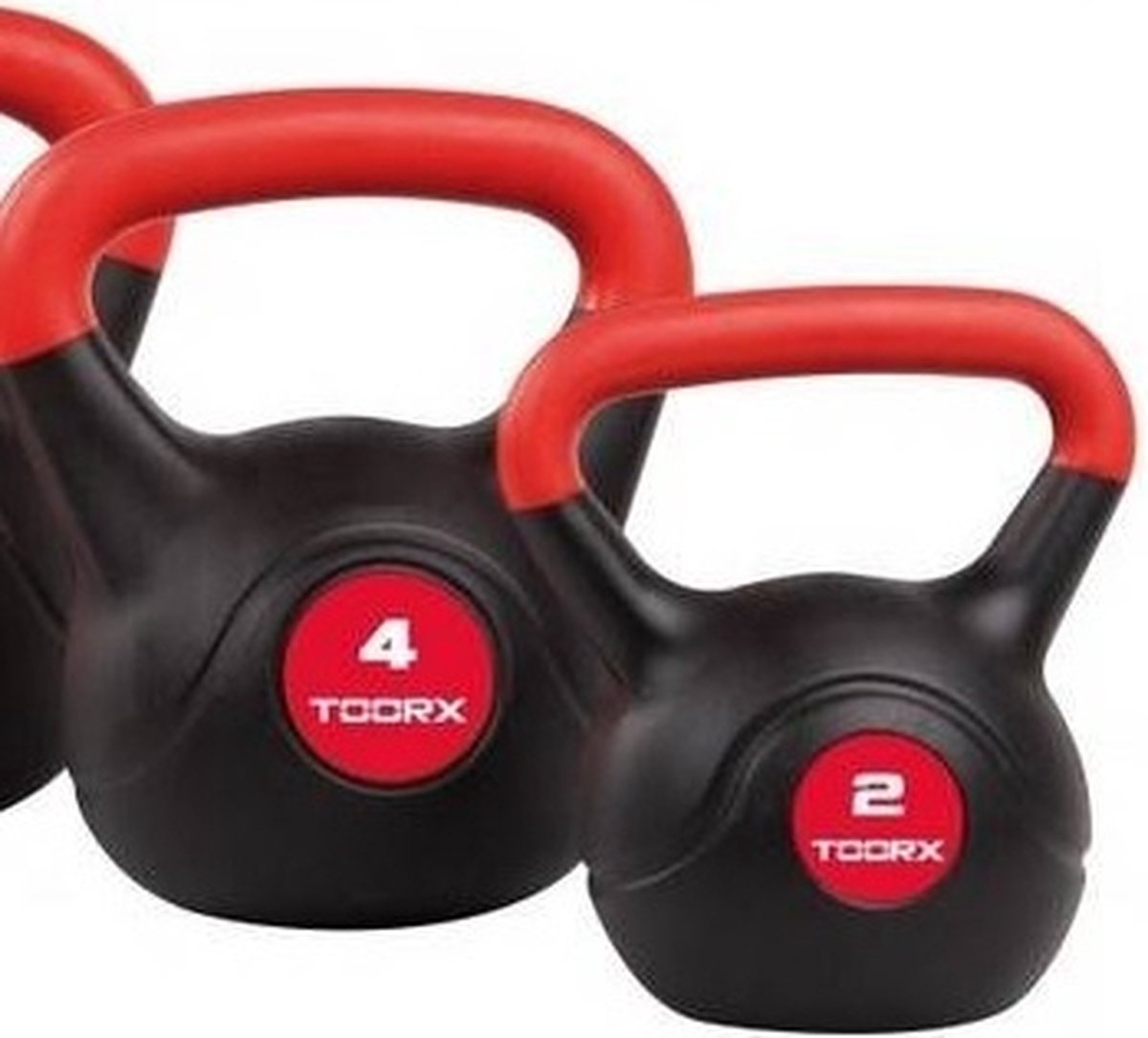 Toorx Fitness PVC Kettlebell - Gewicht - 4 kg - Krachttraining - Rood - Zwart – foto 3