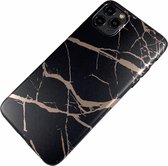 Apple iPhone 7 / 8 / SE - Silicone zacht hoesje Fien marmer zwart - Geschikt voor