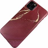 Apple iPhone 7 Plus / 8 Plus - Silicone marmer zacht hoesje Chloe rood - Geschikt voor