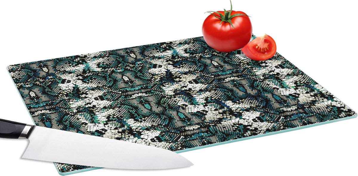 Glazen Snijplank - 39x28 - Dierenprint - Schubben - Abstract - Snijplanken Glas