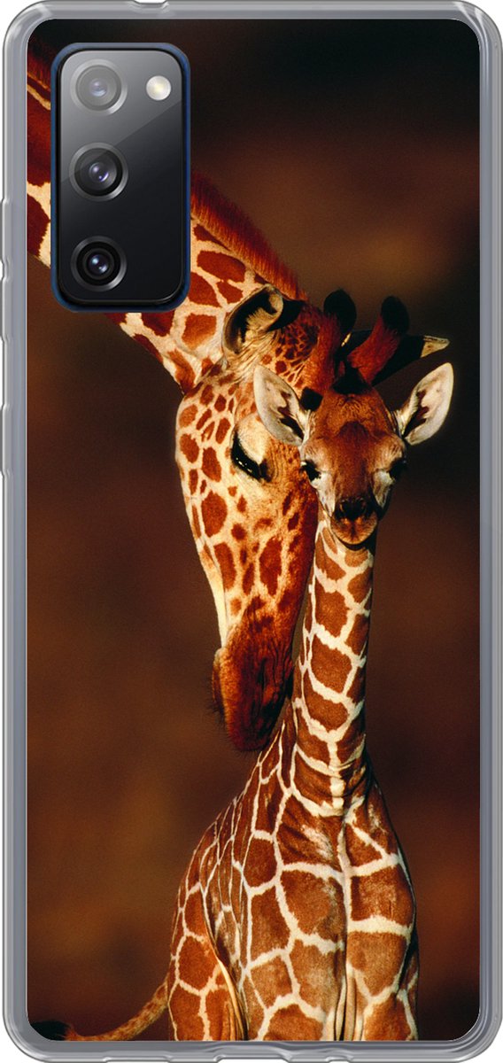 Telefoonhoesje Geschikt voor Samsung Galaxy S20 FE hoesje - Giraffe - Kalf - Portret - Siliconen Telefoonhoesje Telefoonhoesje