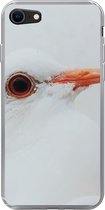 Geschikt voor iPhone 7 hoesje - Close-up van een witte duif - Siliconen Telefoonhoesje