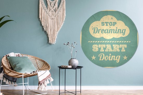 Texte de motivation sur un papier plié en aluminium cercle mural