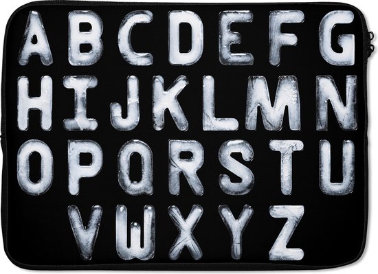 oplichter schoorsteen honing Laptophoes 14 inch - Het alfabet in witte letters - Laptop sleeve | bol.com