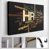 Onlinecanvas - Schilderij - Hr Human Resources Concept In Tag Cloud Zwarte Achtergrond Art Horizontaal - Multicolor - 50 X 40 Cm