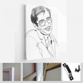 Onlinecanvas - Schilderij - Stephen Hawking-portret In Cartoonstijl. Vector Illustratie. Art Verticaal - Multicolor - 40 X 30 Cm