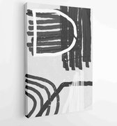 Zwart-wit abstracte muurkunst achtergrond vector 2 - Moderne schilderijen – Verticaal – 1909205677 - 80*60 Vertical