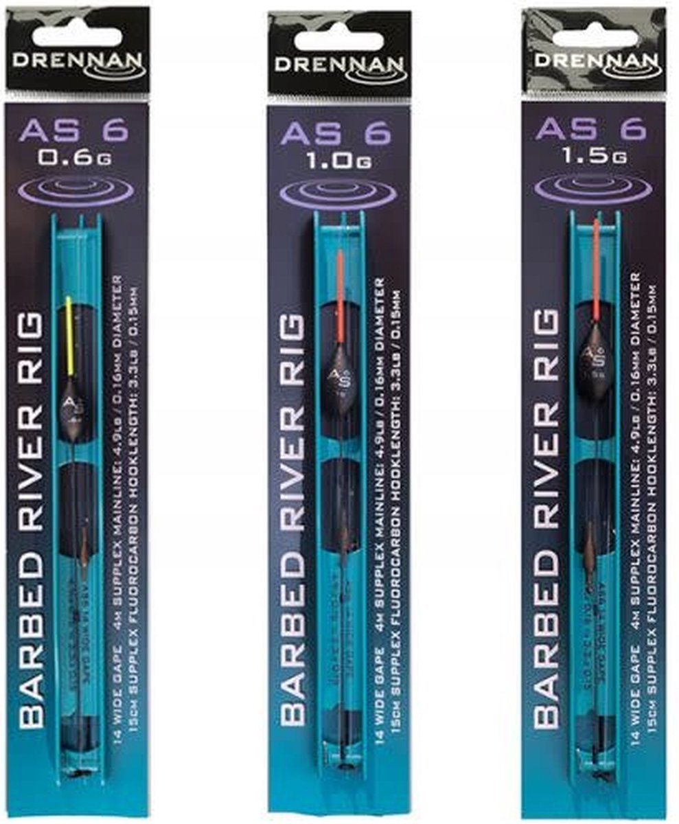 Drennan Barbed River Rig AS6 (4m) - Maat : dobber 0.6g - haak 14 - 0.16mm