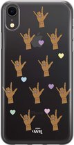 iPhone XR Case - Rock Hands Dark - xoxo Wildhearts Transparant Case