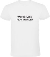 Work Hard Play Harder | Heren T-shirt | Wit | Werk Hard Geniet Harder | Vakantie | Videogame | Gamen | Borrel | Kroeg | Bar | Festival