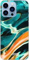 6F hoesje - geschikt voor iPhone 13 Pro Max - Transparant TPU Case - Fresh Waves #ffffff