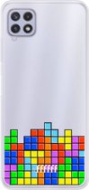 6F hoesje - geschikt voor Samsung Galaxy A22 4G -  Transparant TPU Case - Tetris #ffffff