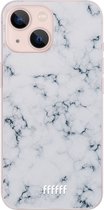 6F hoesje - geschikt voor iPhone 13 Mini -  Transparant TPU Case - Classic Marble #ffffff