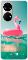 6F hoesje - geschikt voor Huawei P50 -  Transparant TPU Case - Flamingo Floaty #ffffff