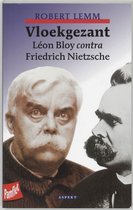 Boekomslag met portretten van Robert Lemm, Léon Bloy en Friedrich Nietzsche. Titel: 'Vloekgezant'.