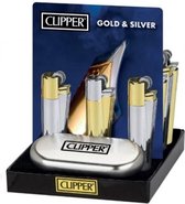 Metalen Clipper aansteker - vuursteenaansteker Silver-Black