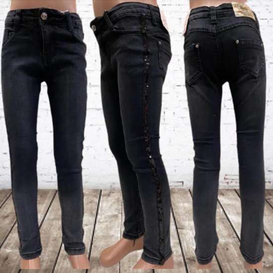 S&C Jeans filles à paillettes - 158/164
