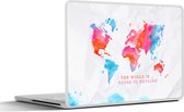 Laptop sticker - 12.3 inch - Kaart - Wereld - Spreuken - 30x22cm - Laptopstickers - Laptop skin - Cover