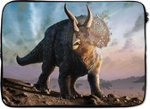 Housse pour ordinateur portable 14 pouces 36x26 cm - Illustration de Dinosaurus - Housse pour Macbook & Laptop Une illustration d'un tricératops - Housse pour ordinateur portable avec photo