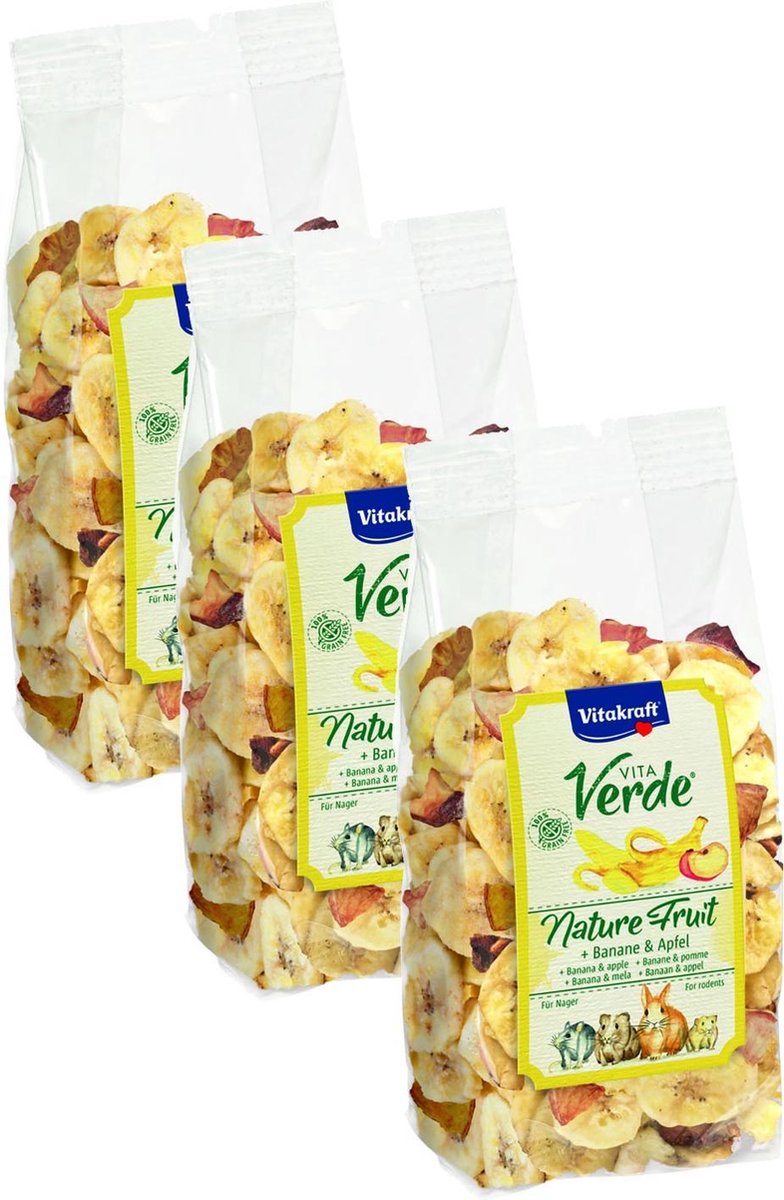 Vitakraft Vita-Verde Banaan En Appel - Knaagdiersnack - 3 x 100 g - Vitakraft