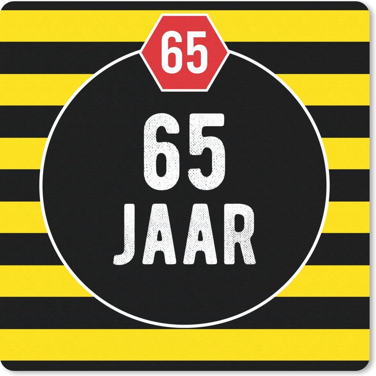 Muismat 20x20 cm - Mousepad Jubileum - Decoratie - 65 jaar - Muismatten