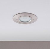 Lindby - LED downlight - 1licht - Kunststof, glas, metaal - H: 2.8 cm - mat nikkel, transparant - A+ - Inclusief lichtbron