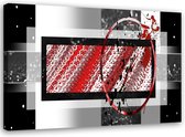 Trend24 - Canvas Schilderij - Charme Van Geometrie - Schilderijen - Abstract - 120x80x2 cm - Rood