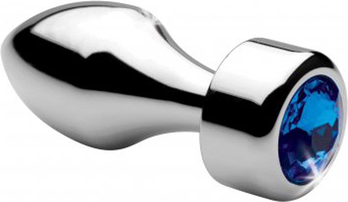 Goedkoopste Aluminum Buttplug Met Blauw Kristal - Klein