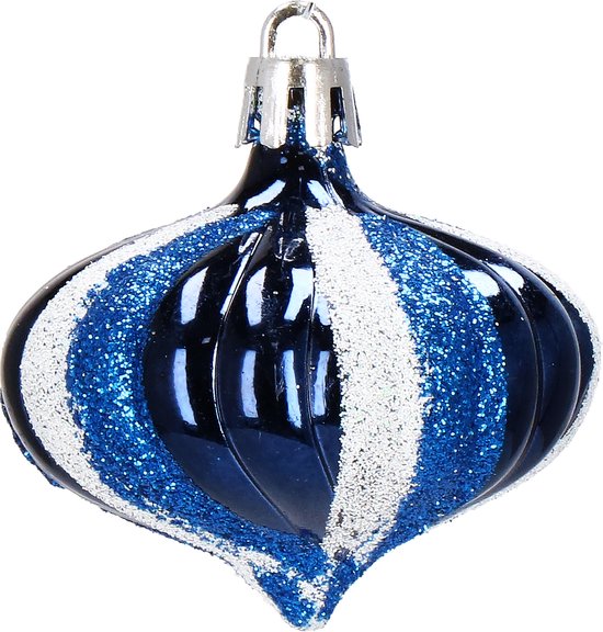 Boules de Boules de Noël Springos | Décorations de Noël | Incassable | 77 pièces | Bleu marine