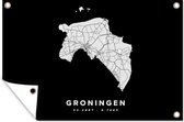 Muurdecoratie Groningen - Kaart - Nederland - 180x120 cm - Tuinposter - Tuindoek - Buitenposter