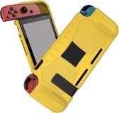 Geschikt voor Nintendo Switch Hoesje Schokbestendig TPU Case met Kickstand Geel