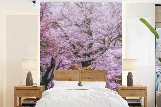 Papier peint - Papier peint photo Cerf - Fleur - Nature - Largeur 165 cm x hauteur 220 cm
