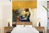 Behang - Fotobehang Melkmeisje - Goud - Oude Meesters - Breedte 160 cm x hoogte 220 cm