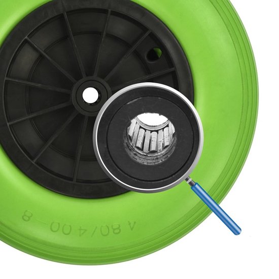 ProPlus Kruiwagenwiel - Lekvrije PU band - Kunststof velg - Ø 396 x 87 mm - Groen/Zwart van ProPlus — afbeelding 3