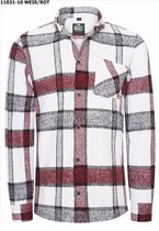 Heren overhemd - Rusty Neal - R11031-v10 - Wit-Rood