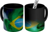 Magische Mok - Foto op Warmte Mokken - Koffiemok - Vlag van Brazilië - Magic Mok - Beker - 350 ML - Theemok