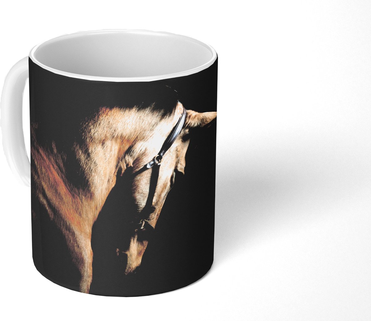 Mok - Koffiemok - Paarden - Halster - Zwart - Mokken - 350 ML - Beker - Koffiemokken - Theemok