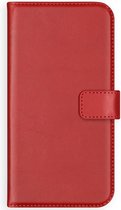 Selencia Hoesje Geschikt voor iPhone 13 Mini Hoesje Met Pasjeshouder - Selencia Echt Lederen Bookcase - Rood